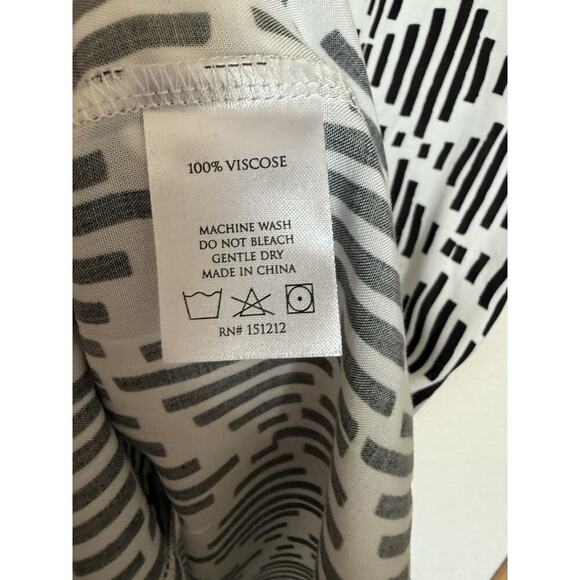 Mary Square Krista Dress Size Small Read Between The Lines Viscose White Black - Picture 3 of 4